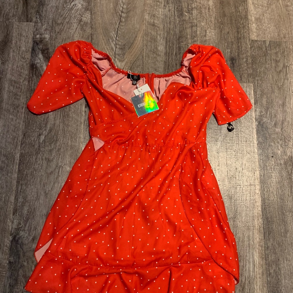 Misguided red polka dot dress,Never worn New with tags.